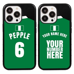
Personalized Nigeria Soccer Jersey Case for iPhone 13 Pro - Hybrid - (Black Case, Black Silicone)