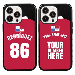 
Personalized Panama Soccer Jersey Case for iPhone 13 Pro - Hybrid - (Black Case, Black Silicone)