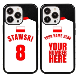 
Personalized Poland Soccer Jersey Case for iPhone 13 Pro (Black Case, Black Silicone)