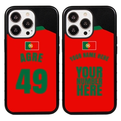 
Personalized Portugal Soccer Jersey Case for iPhone 13 Pro - Hybrid - (Black Case, Black Silicone)