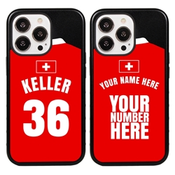 
Personalized Switzerland Soccer Jersey Case for iPhone 13 Pro - Hybrid - (Black Case, Black Silicone)