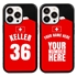 Personalized Switzerland Soccer Jersey Case for iPhone 13 Pro - Hybrid - (Black Case, Black Silicone)
