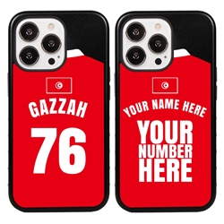 
Personalized Tunisia Soccer Jersey Case for iPhone 13 Pro - Hybrid - (Black Case, Black Silicone)