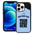 Personalized Uruguay Soccer Jersey Case for iPhone 13 Pro - Hybrid - (Black Case, Black Silicone)
