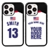 Personalized USA Soccer Jersey Case for iPhone 13 Pro (Black Case, Black Silicone)
