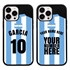Personalized Argentina Soccer Jersey Case for iPhone 13 Pro Max (Black Case, Black Silicone)
