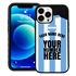 Personalized Argentina Soccer Jersey Case for iPhone 13 Pro Max - Hybrid - (Black Case, Black Silicone)
