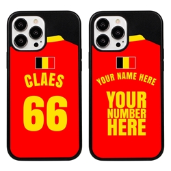 
Personalized Belgium Soccer Jersey Case for iPhone 13 Pro Max (Black Case, Black Silicone)