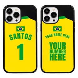 
Personalized Brazil Soccer Jersey Case for iPhone 13 Pro Max (Black Case, Black Silicone)