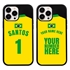 Personalized Brazil Soccer Jersey Case for iPhone 13 Pro Max (Black Case, Black Silicone)
