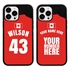 Personalized Canada Soccer Jersey Case for iPhone 13 Pro Max - Hybrid - (Black Case, Black Silicone)
