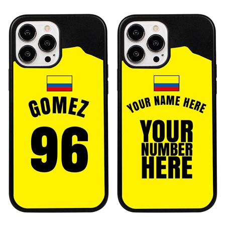 Personalized Colombia Soccer Jersey Case for iPhone 13 Pro Max (Black Case, Black Silicone)
