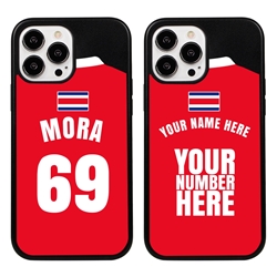 
Personalized Costa Rica Soccer Jersey Case for iPhone 13 Pro Max - Hybrid - (Black Case, Black Silicone)