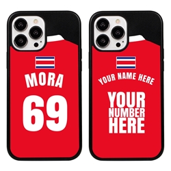 
Personalized Costa Rica Soccer Jersey Case for iPhone 13 Pro Max - Hybrid - (Black Case, Black Silicone)