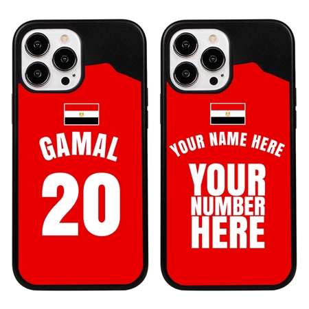 Personalized Egypt Soccer Jersey Case for iPhone 13 Pro Max (Black Case, Black Silicone)
