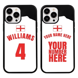 
Personalized England Soccer Jersey Case for iPhone 13 Pro Max - Hybrid - (Black Case, Black Silicone)