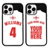 Personalized England Soccer Jersey Case for iPhone 13 Pro Max - Hybrid - (Black Case, Black Silicone)
