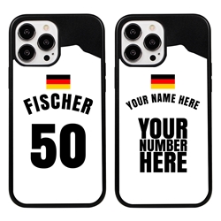 
Personalized Germany Soccer Jersey Case for iPhone 13 Pro Max (Black Case, Black Silicone)