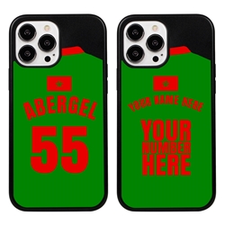 
Personalized Morocco Soccer Jersey Case for iPhone 13 Pro Max (Black Case, Black Silicone)