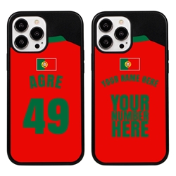 
Personalized Portugal Soccer Jersey Case for iPhone 13 Pro Max - Hybrid - (Black Case, Black Silicone)