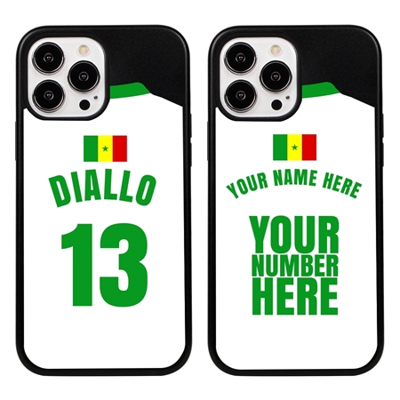 Personalized Senegal Soccer Jersey Case for iPhone 13 Pro Max (Black Case, Black Silicone)
