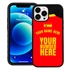 Personalized Spain Soccer Jersey Case for iPhone 13 Pro Max - Hybrid - (Black Case, Black Silicone)
