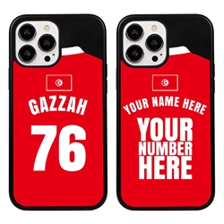 
Personalized Tunisia Soccer Jersey Case for iPhone 13 Pro Max (Black Case, Black Silicone)