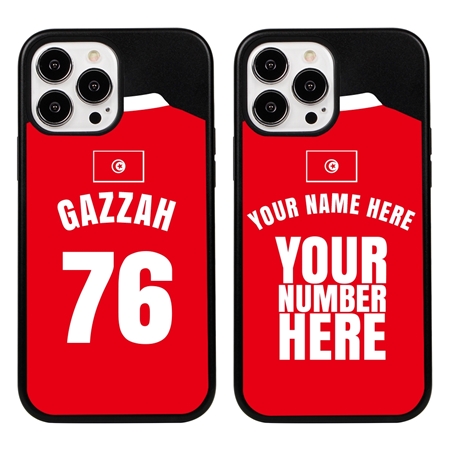 Personalized Tunisia Soccer Jersey Case for iPhone 13 Pro Max (Black Case, Black Silicone)
