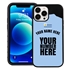 Personalized Uruguay Soccer Jersey Case for iPhone 13 Pro Max - Hybrid - (Black Case, Black Silicone)
