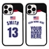 Personalized USA Soccer Jersey Case for iPhone 13 Pro Max (Black Case, Black Silicone)
