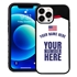 Personalized USA Soccer Jersey Case for iPhone 13 Pro Max (Black Case, Black Silicone)
