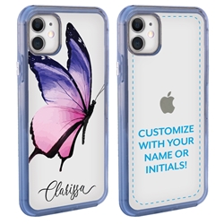 
Personalized Insects Case for iPhone 11 – Clear – Big Pink Butterfly