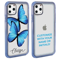 
Personalized Insects Case for iPhone 11 Pro – Clear – Big Blue Butterflies
