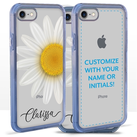 Personalized Floral Case for iPhone 7 / 8 / SE – Clear – Big Beautiful Daisy
