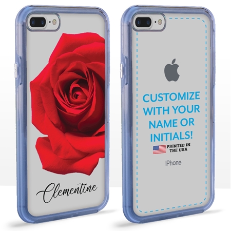 Personalized Floral Case for iPhone 7 Plus / 8 Plus – Clear – Big Beautiful Rose
