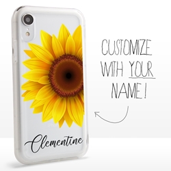 
Personalized Floral Case for iPhone XR – Clear – Big Beautiful Sunflower