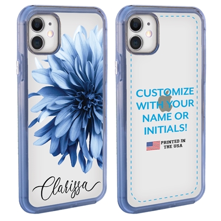 Personalized Floral Case for iPhone 12 Mini – Clear – Big Beautiful Dahlia
