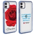 Personalized Floral Case for iPhone 12 Mini – Clear – Big Beautiful Rose
