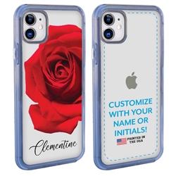 
Personalized Floral Case for iPhone 12 / 12 Pro – Clear – Big Beautiful Rose