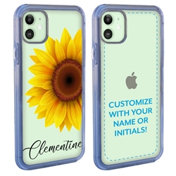 
Personalized Floral Case for iPhone 12 / 12 Pro – Clear – Big Beautiful Sunflower