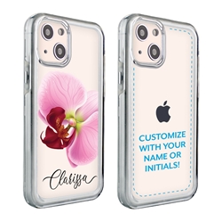 
Personalized Floral Case for iPhone 13 Mini – Clear – Big Beautiful Orchid