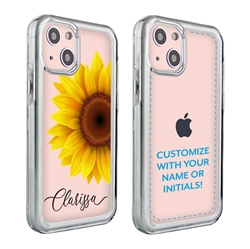 
Personalized Floral Case for iPhone 13 Mini – Clear – Big Beautiful Sunflower