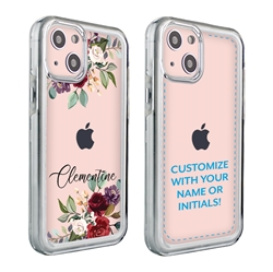 
Personalized Floral Case for iPhone 13 Mini – Clear – Rose Bouquet