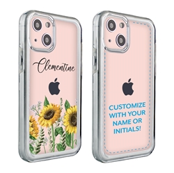 
Personalized Floral Case for iPhone 13 Mini – Clear – Simply Sunflowers