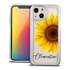 Personalized Floral Case for iPhone 13 – Clear – Big Beautiful Sunflower

