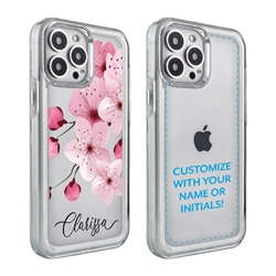 
Personalized Floral Case for iPhone 13 Pro – Clear – Big Beautiful Cherry Blossom