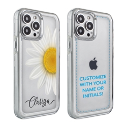 
Personalized Floral Case for iPhone 13 Pro – Clear – Big Beautiful Daisy