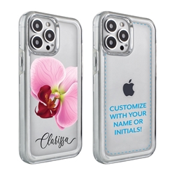 
Personalized Floral Case for iPhone 13 Pro – Clear – Big Beautiful Orchid