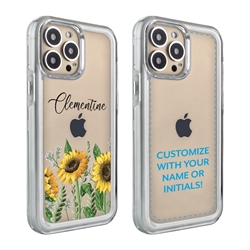 
Personalized Floral Case for iPhone 13 Pro – Clear – Simply Sunflowers