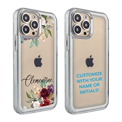 
Personalized Floral Case for iPhone 13 Pro Max – Clear – Rose Bouquet